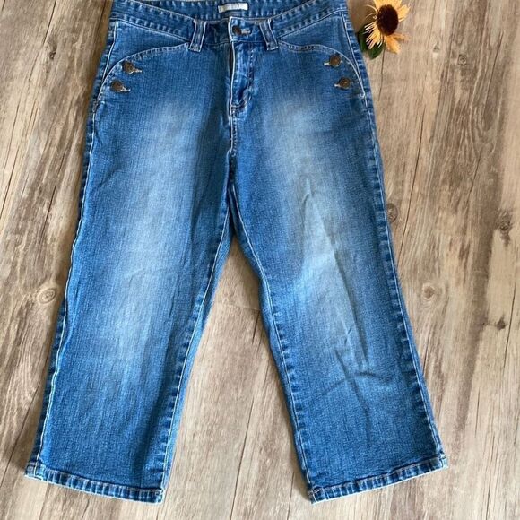 Vintage Sailor Nautical Capri Length Jeans Size 6 - Picture 1 of 11